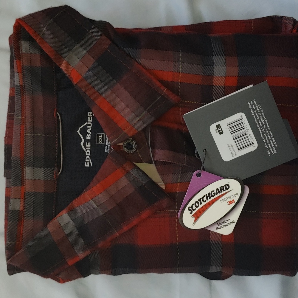 37. Eddie Bauer Tech Flannel | Color - Salsa Red